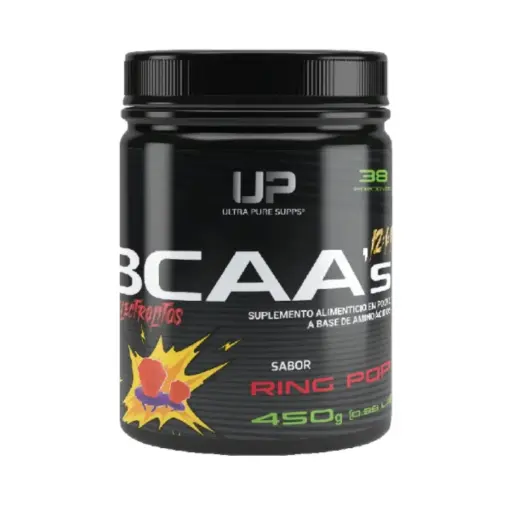 [632726456351] UP BCAA en polvo 450g 37 Servicios Sabor Ring Pop Suplemento de aminoacidos