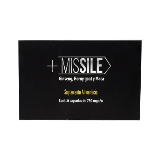 [7501853806557] Natural Health +Missile Ginseng, Horny Goat Y Maca 750mg, 6 Cápsulas