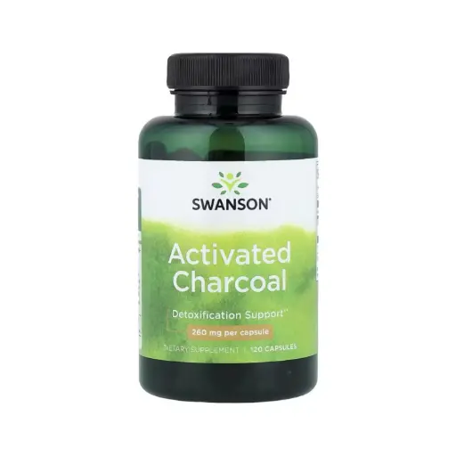 [087614113555] Swanson Carbón Vegetal Activado, Promueve La Desintoxicación 260 Mg, 120 Cápsulas