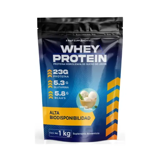 [7503040151143] X-Nap Whey Proteína Hidrolizada 1kg Vainilla Souffle 