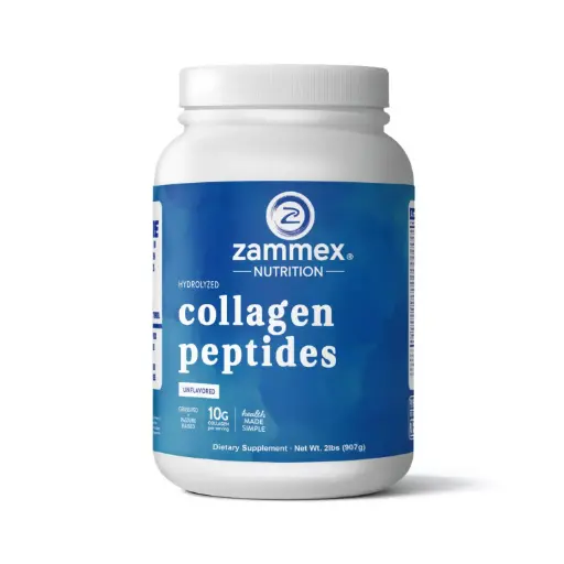 [869402000380] Zammex Colágeno Hidrolizado, 907 gramos, 90 servicios, Apoyo Integral para Piel, Articulaciones y Salud Ósea