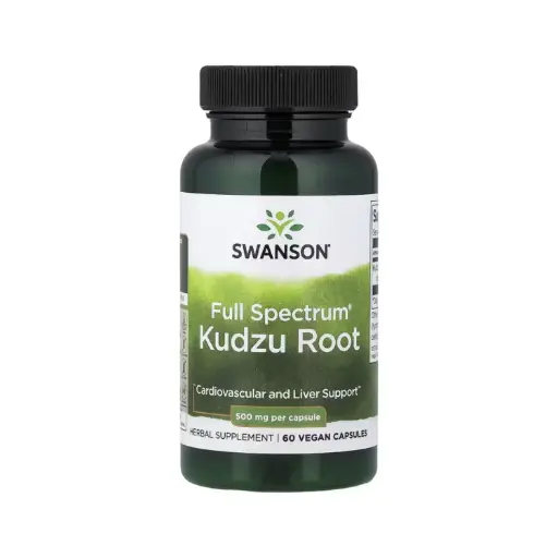 [087614110349] Swanson Full Spectrum Raíz De Kudzu, Refuerzo Cardiovascular Y Hepático 500 Mg, 60 Cápsulas Veganas