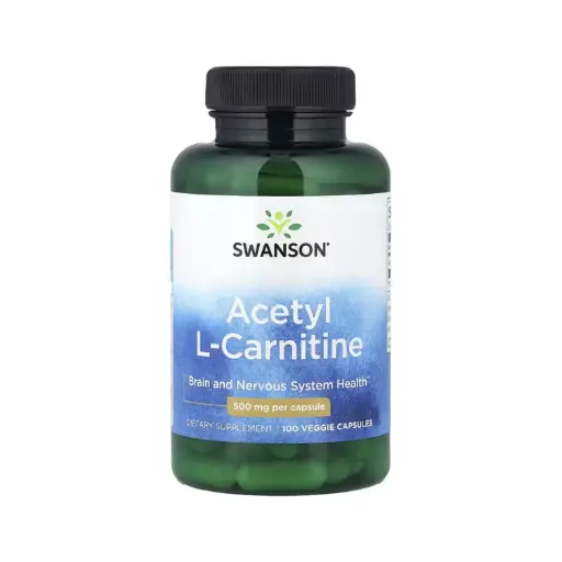 [087614116495] Swanson Acetil L-carnitina, Salud Del Cerebro Y El Sistema Nervioso 500 Mg, 100 Cápsulas Vegetales 
