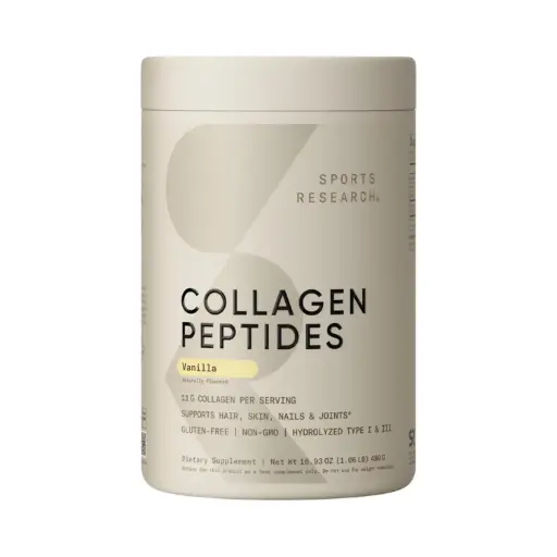 [023249010296] Sports Research Péptidos de Colágeno Vainilla 480g (1.06 lb)