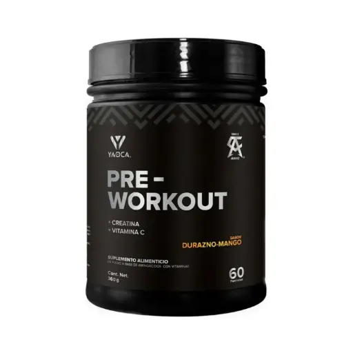[7503036171308] Yaoca Pre-Workout 360g 60 Servicios Sabor Durazno-Mango