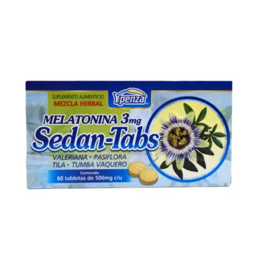 [7502214014864] Ypenza Sedan-Tabs Melatonina 60 tabletas Suplementos para el sueño