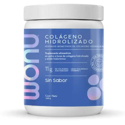 [7503028029747] Wonu Colágeno Hidrolizado De 345g 30 Servicios Con Acido Hialuronato y Vitamina C Sin Sabor