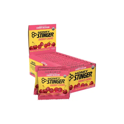 [810815020861] Honey Stinger, Gomitas masticables energéticas, Cherry Blossom, 12 sobres, 50 g (1,8 oz) cada uno 