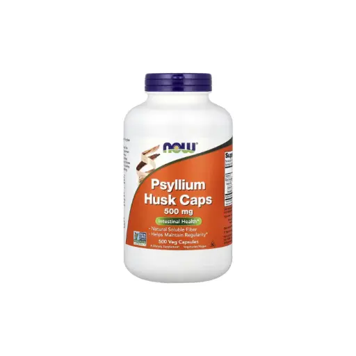 [733739059727] Now Foods Cápsulas De Cáscara De Psyllium 500 Mg Salud Intestinal 500 Cápsulas Vegetales