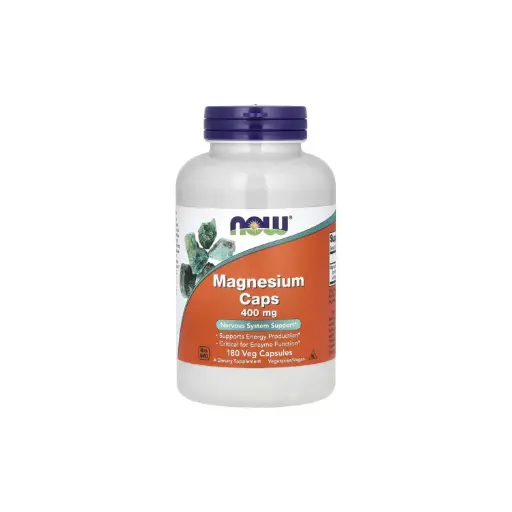 [733739012838] Now Foods Magnesio En Cápsulas 400 Mg, Refuerzo Para El Sistema Nervioso 180 Cápsulas Vegetales 