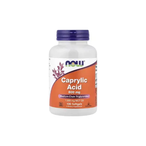 [0733739033475] Now Foods Ácido Caprílico 600 Mg, Triglicéridos De Cadena Media, Control De Peso 100 Cápsulas Blandas 