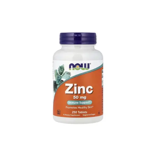 [733739015228] Now Foods Zinc 50 Mg, Refuerzo Inmunitario, Promueve La Salud De La Piel 250 Tabletas 