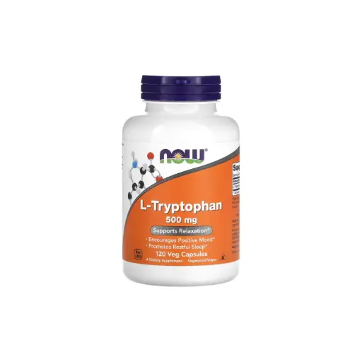 [733739001672] Now Foods L-Triptófano 500 Mg, Favorece El Buen Estado De Ánimo, Promueve La Relajación Y El Sueño Reparador 120 Cápsulas Vegetales 