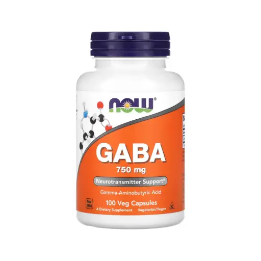 [733739000897] Now Foods Gaba Con Vitamina B6 750 Mg, Refuerzo Para Los Neurotransmisores 100 Cápsulas Vegetales 