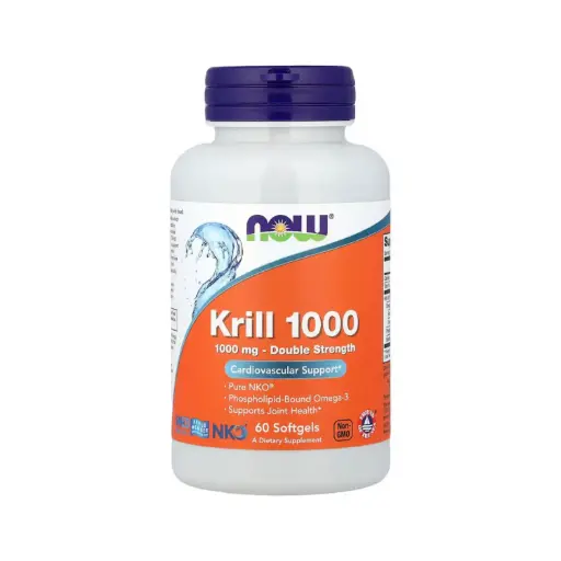 [733739016270] Now Foods Kril 1000, 1000 Mg, Doble Concentración, Refuerzo Para La Salud Cardiovascular Y Favorece La Salud De Las Articulaciones 60 Cápsulas Blandas