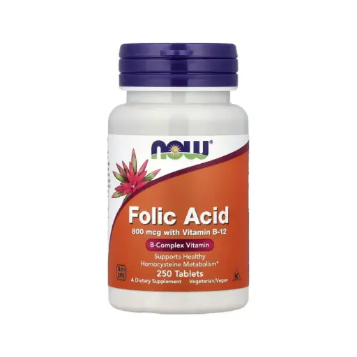 [733739004765] Now Foods Ácido Fólico 800 Mcg, Apoya El Metabolismo Saludable De La Homocisteína 250 Tabletas 