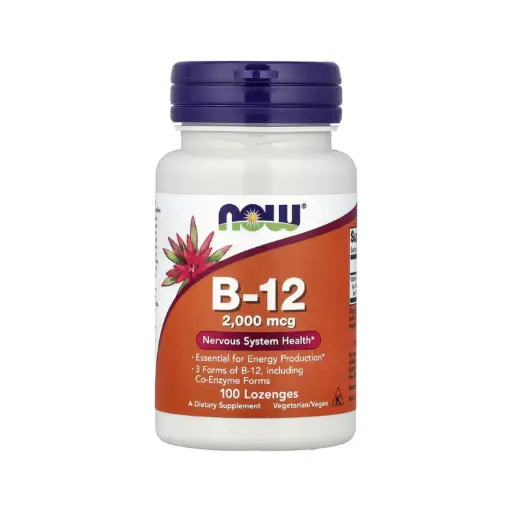 [733739004598] Now Foods B12 2000 Mcg, 3 Formas De Vitamina B12, Incluidas Las Formas De Coenzimas, Producto Esencial Para La Producción De Energía, Salud Del Sistema Nervioso 100 Pastillas