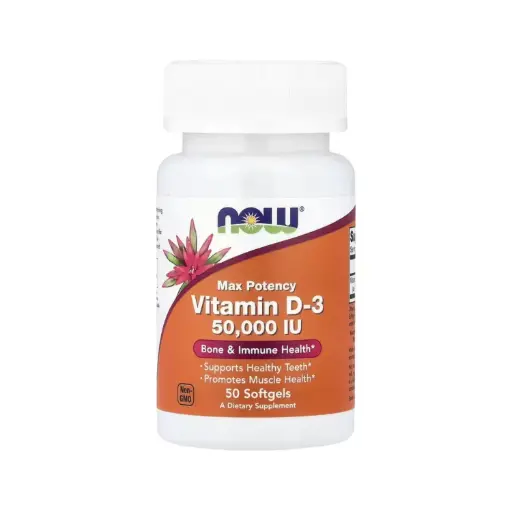 [733739003782] Now Foods Vitamina D3 Máxima Potencia 50.000 IU, Salud De Los Huesos Y El Sistema Inmunitario Y Promueve La Salud Muscular 50 Cápsulas Blandas 