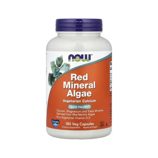 [733739015389] Now Foods Algas Minerales Rojas Con Vitamina D2 Vegetal, Salud De Las Articulaciones 180 Cápsulas Vegetales 