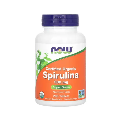 [733739026989] Now Foods Espirulina Orgánica Certificada 500 Mg, 200 Tabletas 