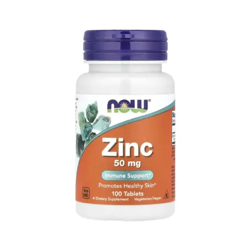 [733739015204] Now Foods Zinc 50 Mg, Refuerzo Inmunitario Y Promueve La Salud De La Piel 100 Tabletas