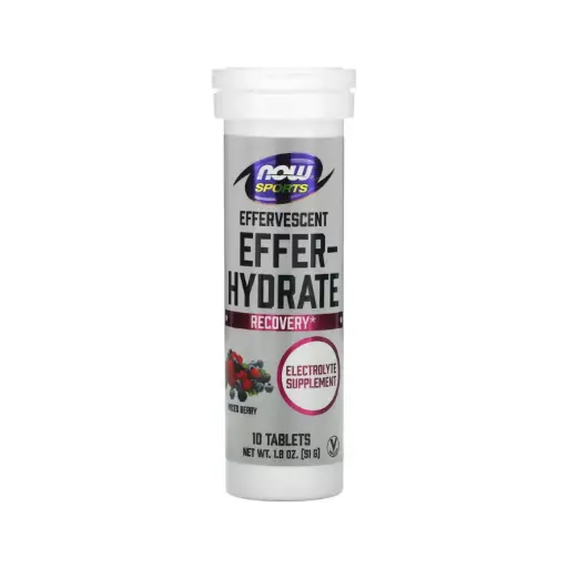 [733739022424] Now Foods Sports Effer-Hydrate, Recuperación 10 Tabletas 51 G (1,8 Oz) 